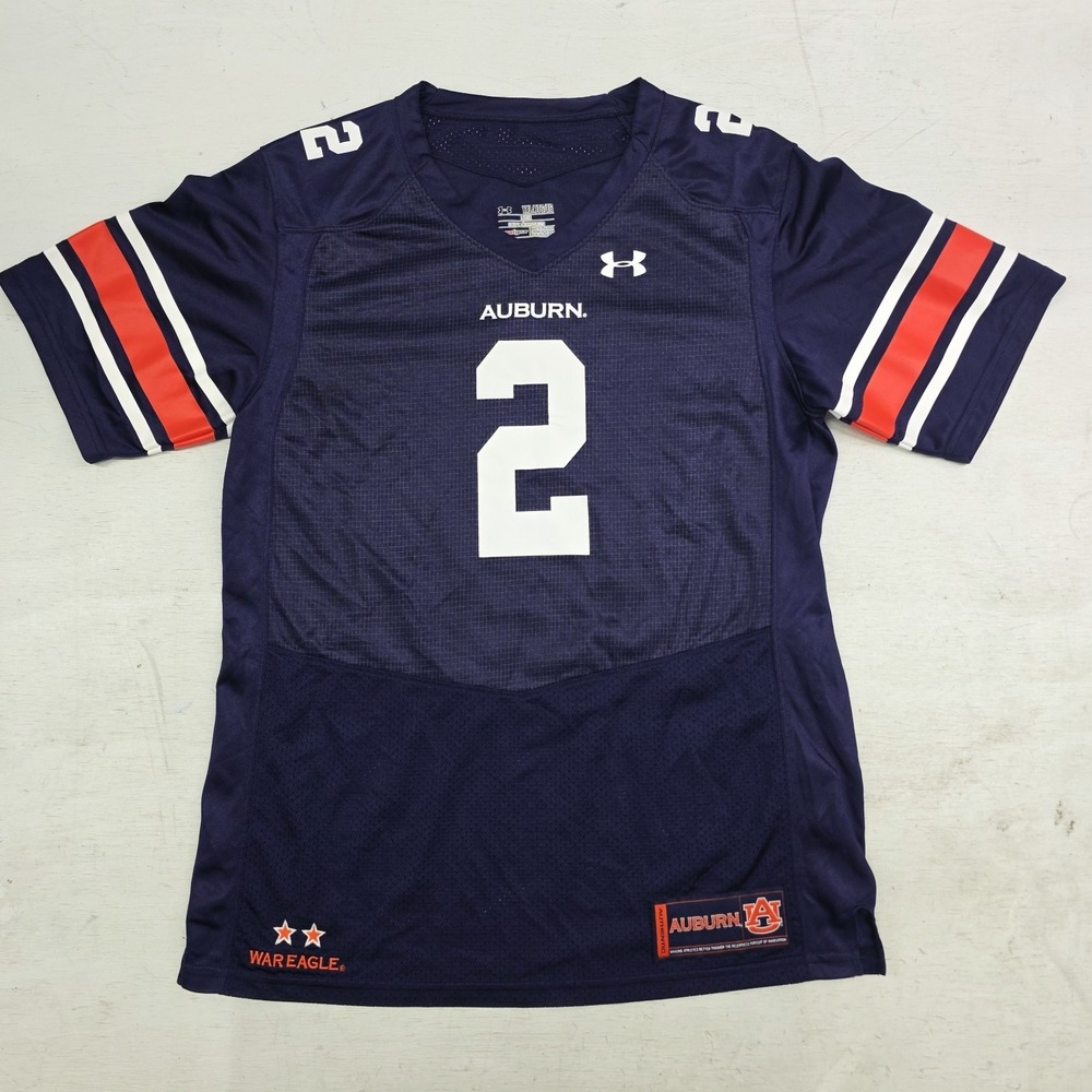 Under Armour Auburn Tigers War Eagle Loose Football Jersey #2 Youth XL Navy Blue